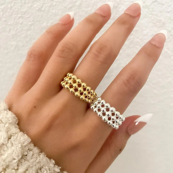 925 Sterling Silver Bead Ring Ball Ring Minimalist Ring Stackable Ring Band - Picture 7 of 10